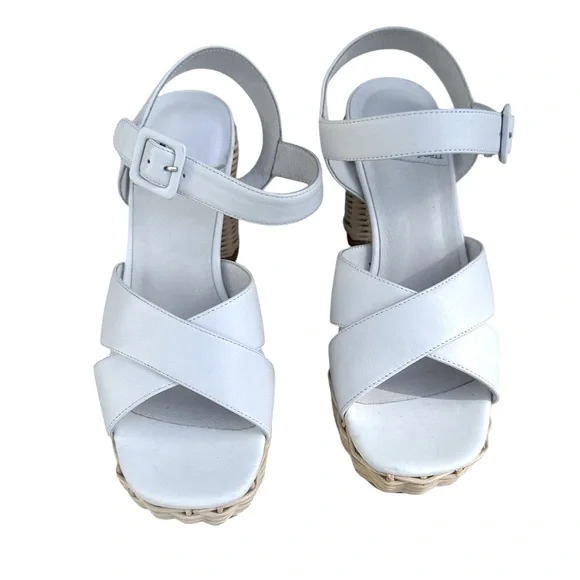 Jeffrey Campbell Amma Rattan White Platform Sandals - Picture 3 of 11